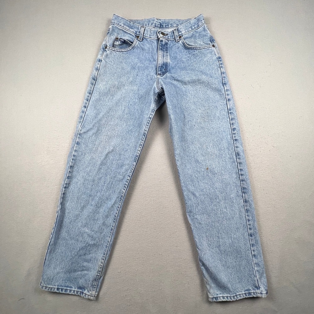 Lee Straight Leg Jeans Light Wash High Rise VTG Denim Casual Made in USA Union